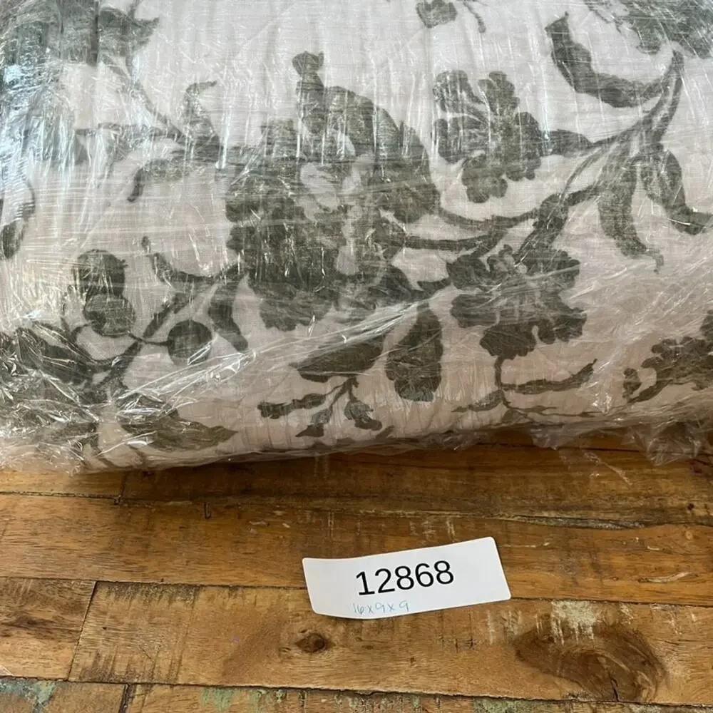 The Farmhouse Rachel Ashwell Sage Floral Full Queen Quilt Shabby Chic Cotton
